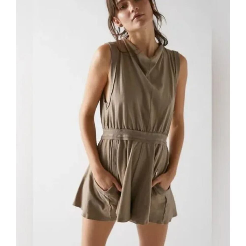 Free People Tan Sleeveless Romper